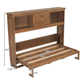 Twin Size Murphy Bed with Charging Station and Drawer