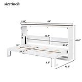 Twin Size Murphy Bed with LED Lights, Foldable Wall Bed Frame