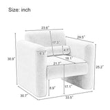 Lambskin Sherpa Fabric Upholstered Arm Reading Lounge Lazy Sofa Seating