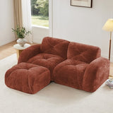 Oversized Modular Tufted Velvet Deep Seat Sofa with Ottomans - 32D Foam, No Assembly Required