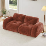Oversized Modular Tufted Velvet Deep Seat Sofa with Ottomans - 32D Foam, No Assembly Required