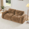 Oversized Modular Tufted Velvet Deep Seat Sofa with Ottomans - 32D Foam, No Assembly Required