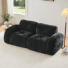 Oversized Modular Tufted Velvet Deep Seat Sofa with Ottomans - 32D Foam, No Assembly Required