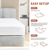 Cloud Bed Frame - Queen Upholstered Linen Platform Bed Frame, 1-Minute Tool-Free Setup, Modern Padded Headboard Mattress Foundation, Supportive Dual-Core Silent Bed Frame