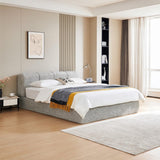 Cloud Bed Frame - Queen Upholstered Linen Platform Bed Frame, 1-Minute Tool-Free Setup, Modern Padded Headboard Mattress Foundation, Supportive Dual-Core Silent Bed Frame