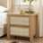 Handmade Rattan Bedside Table Set in Natural Walnut