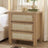 Handmade Rattan Bedside Table Set in Natural Walnut