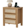 Handmade Rattan Bedside Table Set in Natural Walnut