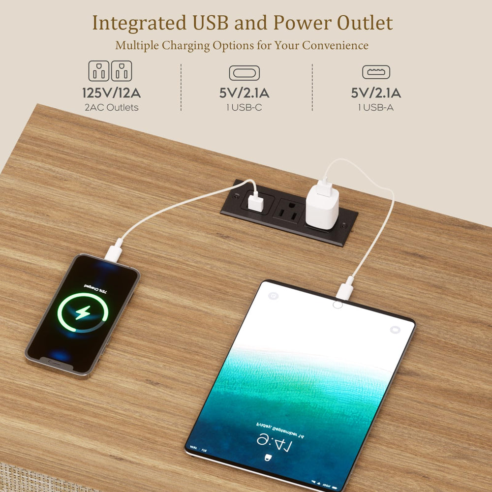 Handmade Rattan Bedside Table Set in Natural Walnut