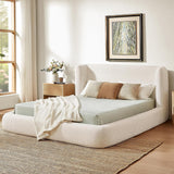 YECHEN Cloud Bed Frame - Upholstered Platform Bed, Tool-Free Assembly - Jordan Fnw Ivory (Queen/King)