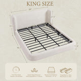 YECHEN Cloud Bed Frame - Upholstered Platform Bed, Tool-Free Assembly - Jordan Fnw Ivory (Queen/King)