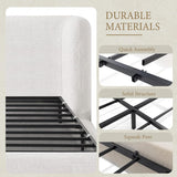 YECHEN Cloud Bed Frame - Modern Water-Resistant Bouclé Upholstered Platform Bed, Tool-Free Assembly, No Box Spring Needed