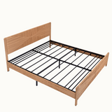 Bohemian Rattan Queen Bed Frame with Headboard and Footboard