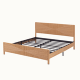 Bohemian Rattan Queen Bed Frame with Headboard and Footboard