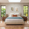 Cloud Boucle Bed Frame | Rounded Headboard, Solid Wood Legs, No Box Spring Needed