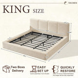 YECHEN Cloud Platform Bed – 20-Min Tool-Free Assembly, CULP® Performance Fabric & Stain-Resistant Cloud Frame