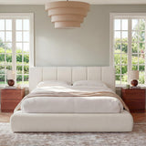 Cloud Bed Frame | Removable Washable Headboard | Boucle Upholstered Platform Bed | Queen & King