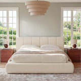 Cloud Bed Frame | Removable Washable Headboard | Boucle Upholstered Platform Bed | Queen & King