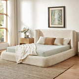 YECHEN Cloud Bed Frame - Modern Water-Resistant Bouclé Upholstered Platform Bed, Tool-Free Assembly, No Box Spring Needed