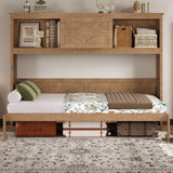 Twin Size Murphy Bed with Charging Station and Drawer