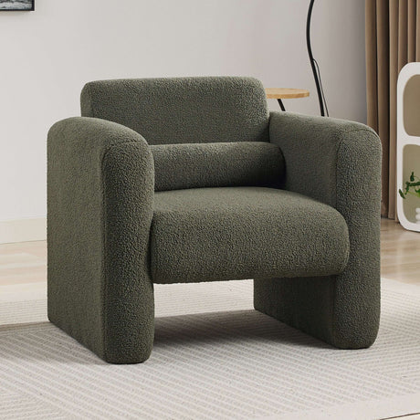 Lambskin Sherpa Fabric Upholstered Arm Reading Lounge Lazy Sofa Seating