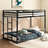Sturdy Twin over Twin Bunk Bed Metal Black for Kids and Adult