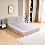 Cloud Bed Frame - Queen Upholstered Linen Platform Bed Frame, 1-Minute Tool-Free Setup, Modern Padded Headboard Mattress Foundation, Supportive Dual-Core Silent Bed Frame
