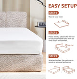 Cloud Bed Frame - Queen Upholstered Linen Platform Bed Frame, 1-Minute Tool-Free Setup, Modern Padded Headboard Mattress Foundation, Supportive Dual-Core Silent Bed Frame