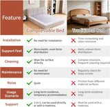 Cloud Bed Frame - Queen Upholstered Linen Platform Bed Frame, 1-Minute Tool-Free Setup, Modern Padded Headboard Mattress Foundation, Supportive Dual-Core Silent Bed Frame