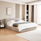 Cloud Bed Frame - Queen Upholstered Linen Platform Bed Frame, 1-Minute Tool-Free Setup, Modern Padded Headboard Mattress Foundation, Supportive Dual-Core Silent Bed Frame
