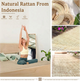 Boho Natural Rattan Bed Frame with 4 Storage Drawers | Sturdy Metal Support