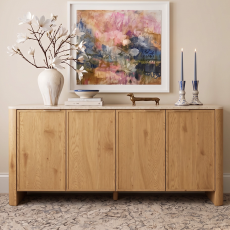 Mid-Century Sideboard with Faux Marble Top