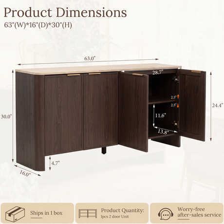 Mid-Century Sideboard with Faux Marble Top