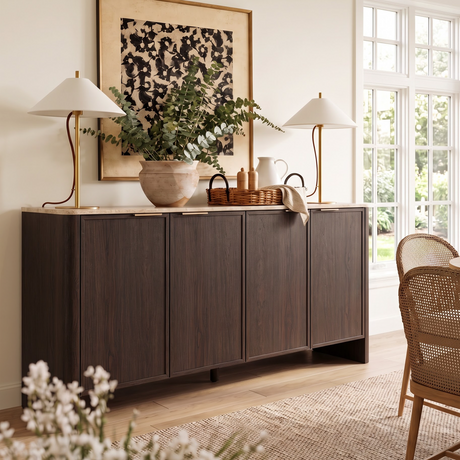Mid-Century Sideboard with Faux Marble Top