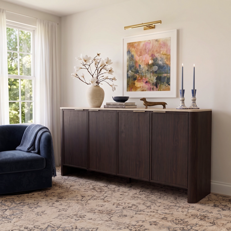 Mid-Century Sideboard with Faux Marble Top