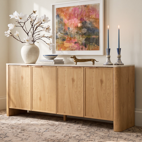 Mid-Century Sideboard with Faux Marble Top