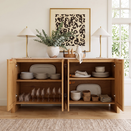 Mid-Century Sideboard with Faux Marble Top
