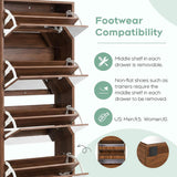 Mirror Shoe Cabinet with 5 Flip Drawers | Full-Length Mirror, Entryway Shoe Organizer – Walnut4