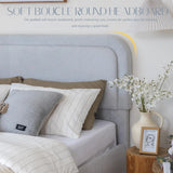 Modern Boucle "Cloud" Platform Bed Frame – Soft-Touch & Secure Support