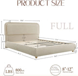 Modern Boucle "Cloud" Platform Bed Frame – Soft-Touch & Secure Support