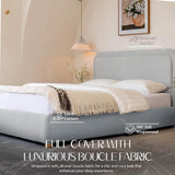 Modern Boucle "Cloud" Platform Bed Frame – Soft-Touch & Secure Support
