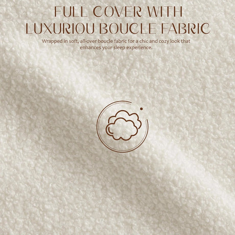 Modern Boucle "Cloud" Platform Bed Frame – Soft-Touch & Secure Support