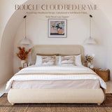 Modern Boucle "Cloud" Platform Bed Frame – Soft-Touch & Secure Support