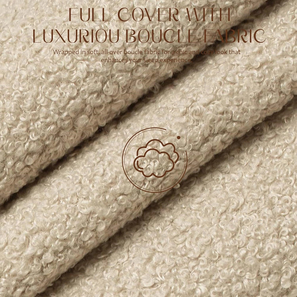 Modern Boucle "Cloud" Platform Bed Frame – Soft-Touch & Secure Support