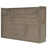 XL Size Murphy Bed with Desk,LED Light and USB Charging Station