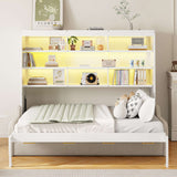 66.5"H Horizontal Murphy Cabinet Bed with Folding Sofa