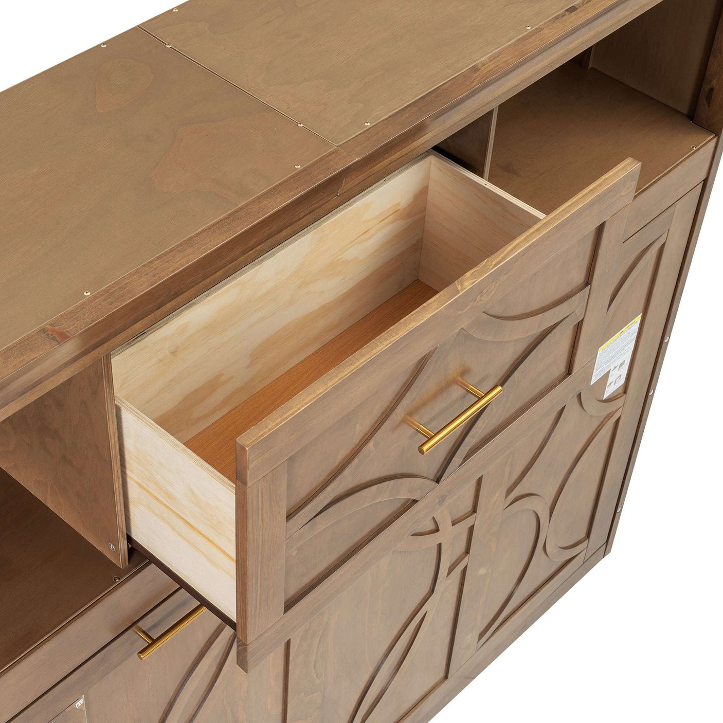 Twin Size Murphy Bed with Charging Station and Drawer