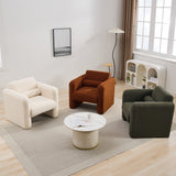 Lambskin Sherpa Fabric Upholstered Arm Reading Lounge Lazy Sofa Seating