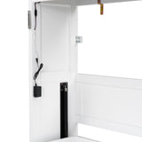 Twin Size Murphy Bed with LED Lights, Foldable Wall Bed Frame