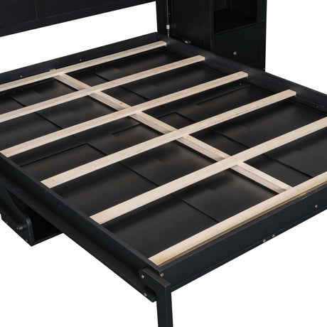 88"H Queen Size Murphy Platform Bed with Shelf